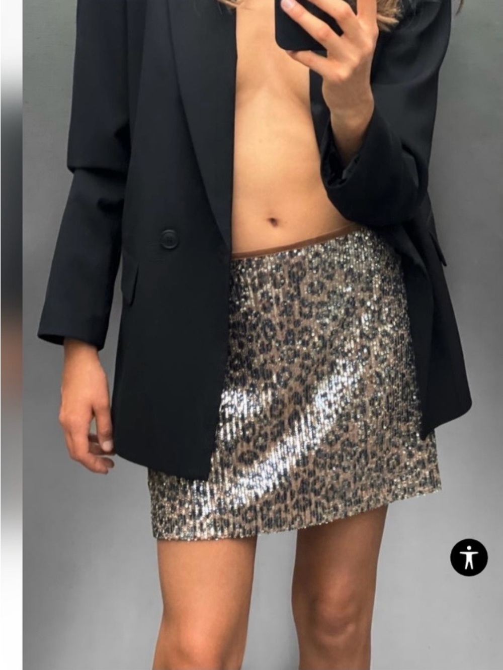 Cable & gauge Sequin Leopard Print Mini Skirt Sz small